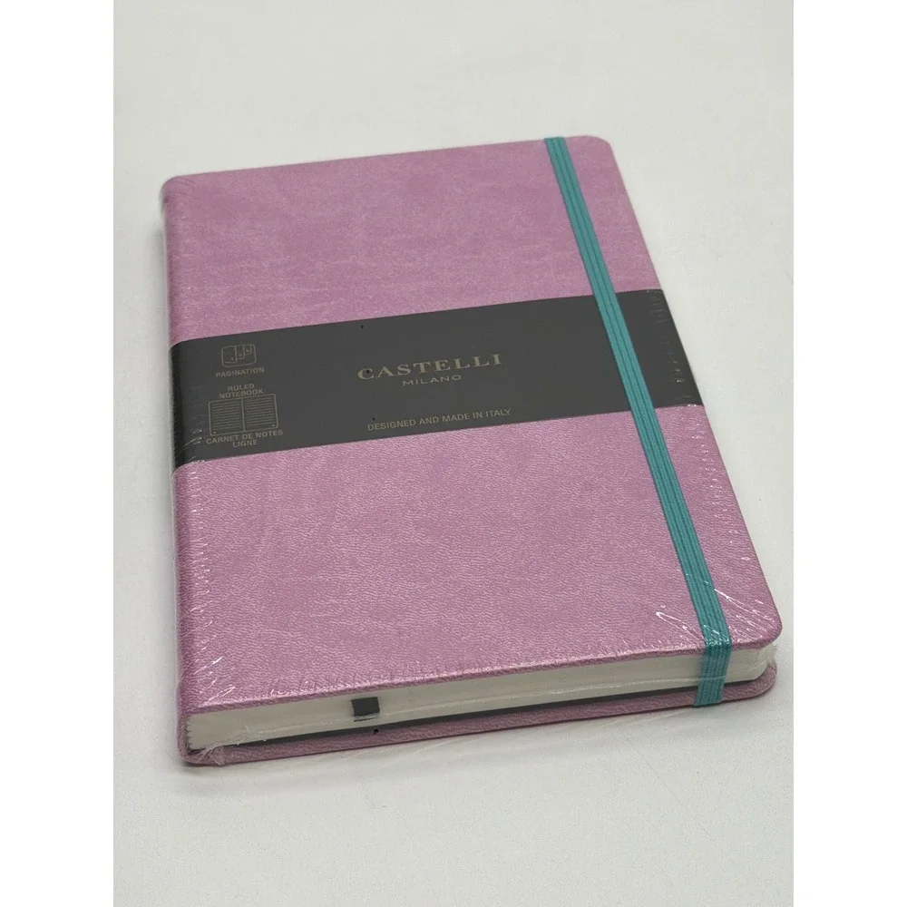 Castelli Milano Aquarela Mallow Ruled Notebook Purple Turquoise QC625-498 Italy